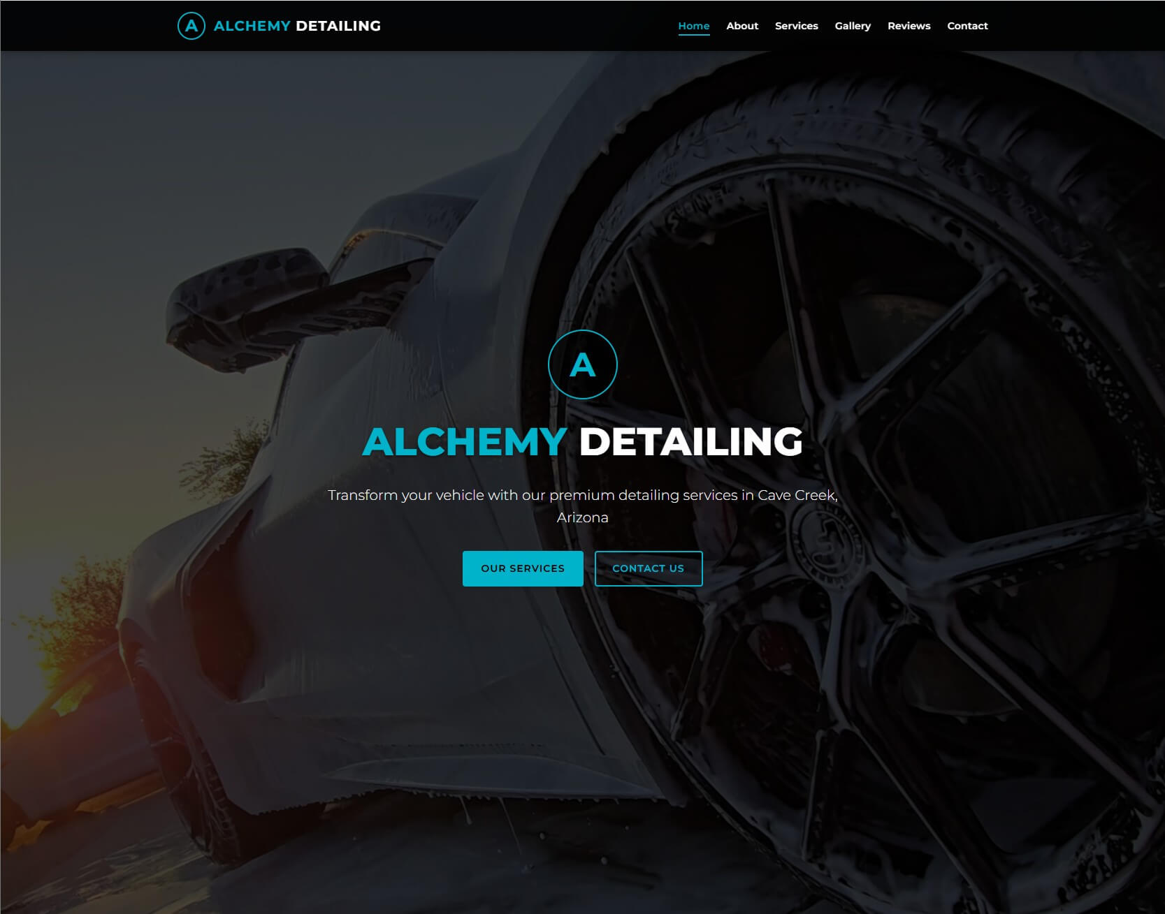 Alchemy Detailing - Premium auto detailing services website design and development by Suprvsble